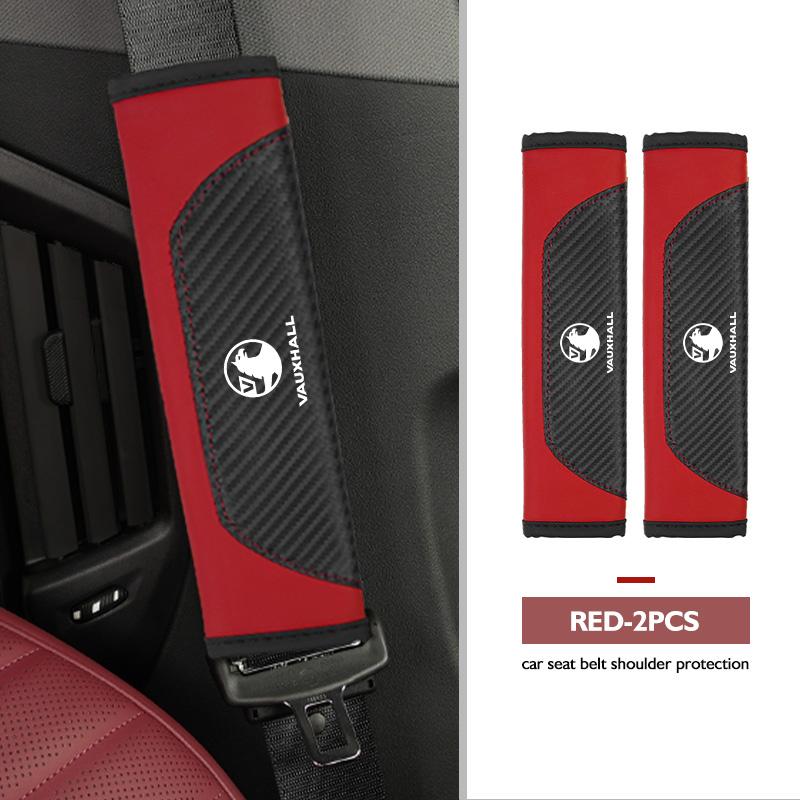 For Vauxhall Leather Car Seat Belt Shoulder Cover Safety Belt Protective Cover Accessories Corsa VXR Crossland Combo Life Astra