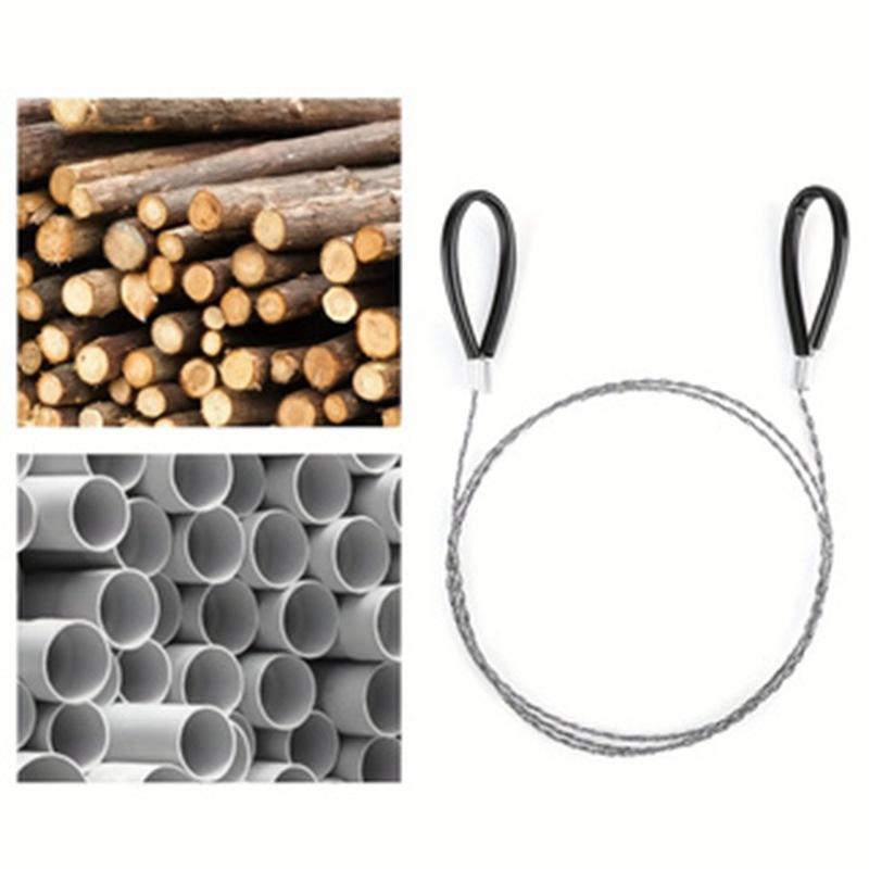 1PC Portable Stainless Steel Wire Saw with Finger Handle, Pocket Manual Chain Saw for Outdoor Camping Hiking Survival