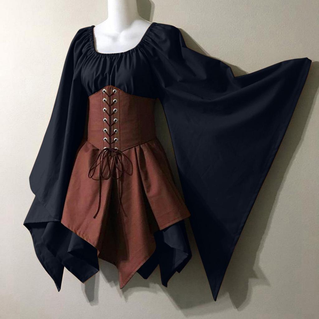 Renaissance Medieval Long-Sleeved Women's Festival Dress
