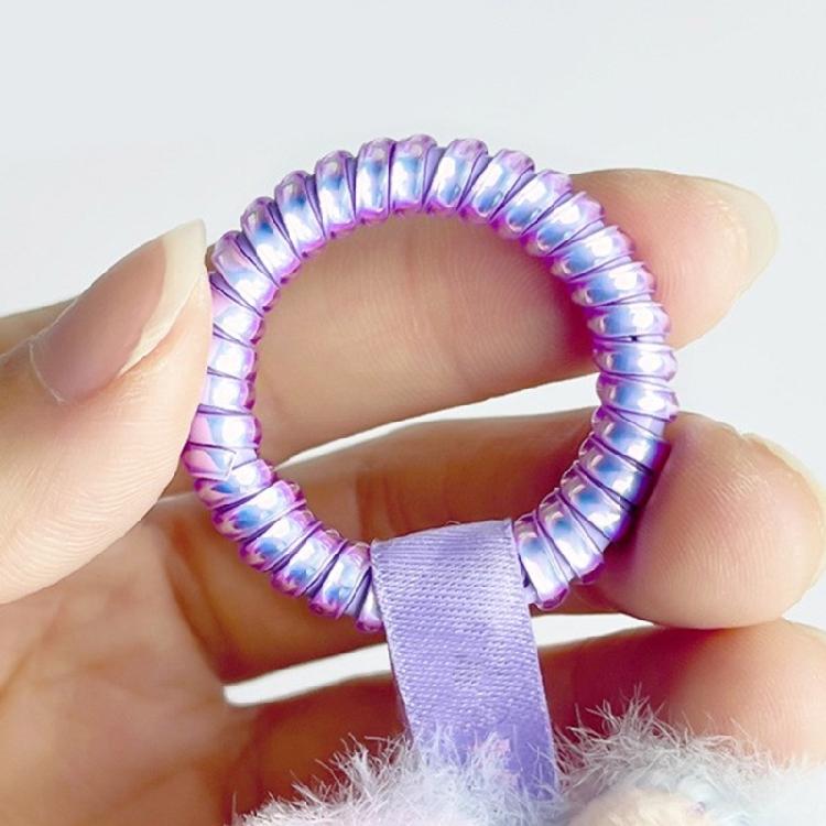6pcs Silicone Stretchable Key Rings Plush Toy Loss Proof Coil Soft Secure Fasteners For Backpacks Bags Kids Adults