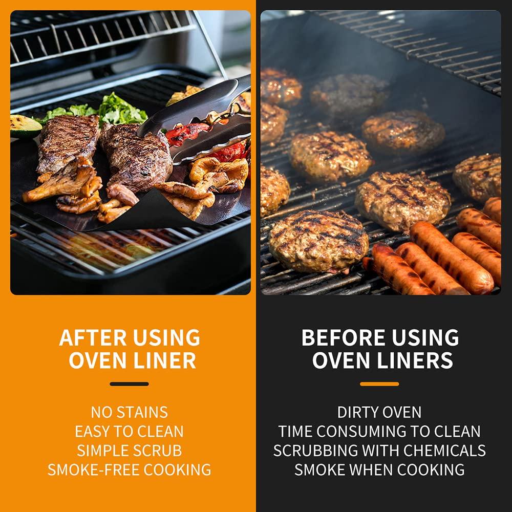 24x16 Zoll Wiederverwendbare Grillmatte Antihaft Große Barbecue-Folie Ofenauskleidung zum Backen Kochen Leicht zu Reinigen