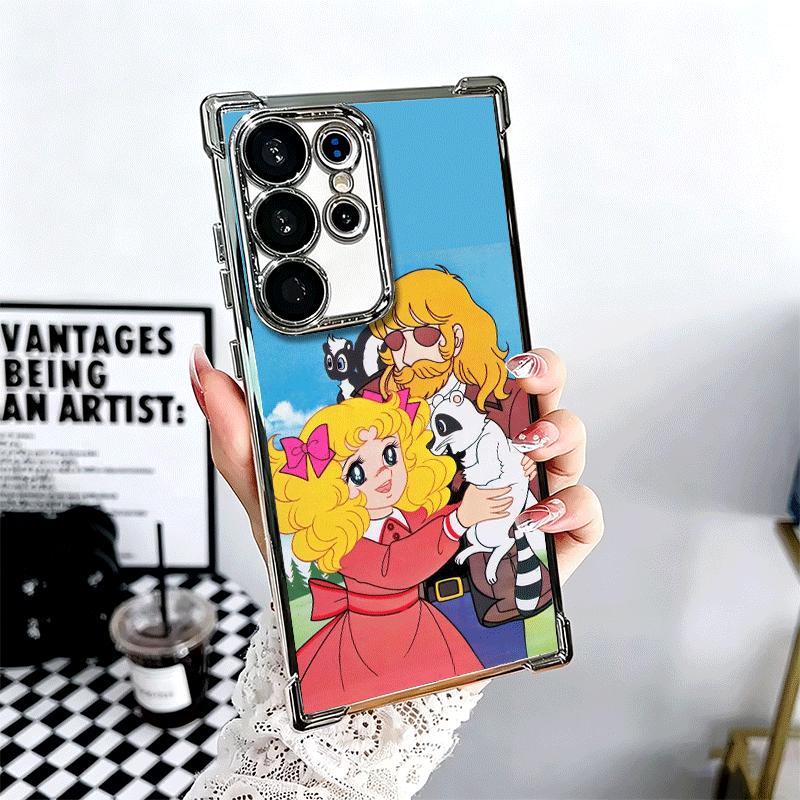 Süßes 90er Jahre Cartoon Beschichtetes Handyhülle Für Samsung Galaxy S24 S25 FE S26 Edge S23 Ultra S22 S21 Plus S20 Anti-Fall Airbag Abdeckung