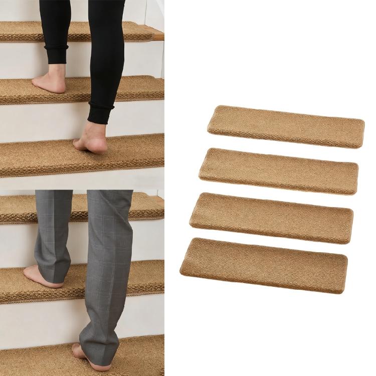 Pack of 4 Pineapple Texture Stair Mats for Slip Resistance and Low Maintenance in Modern Homes