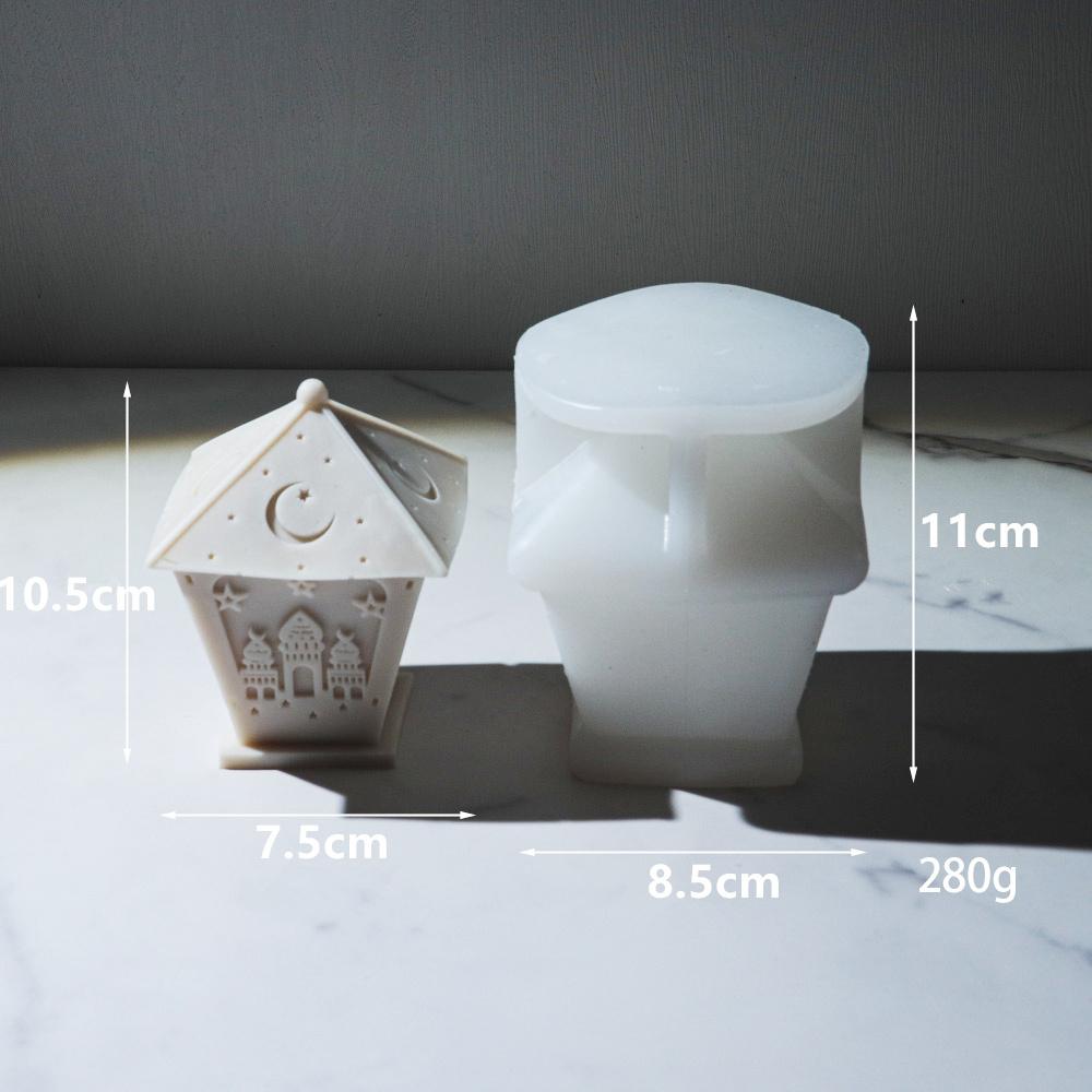 Eid al Fitr Schloss Kerze Silikonform Geometrie Arabische Architektur Kerzenform DIY Gips Harz Werkzeug Religiöse Dekoration