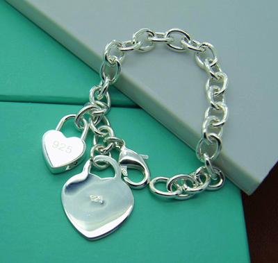 Mode Sieraden Sterling Armband Hart Hanger Armband Mannen & Vrouwen Glamour Sieraden Cadeau