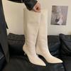 Fashion Fashion Pointed Toe Women Knee High Boots With Thin Heels Shoes Party Sexy Ladies Long Modern Boots Shoes Female Pumps  lady