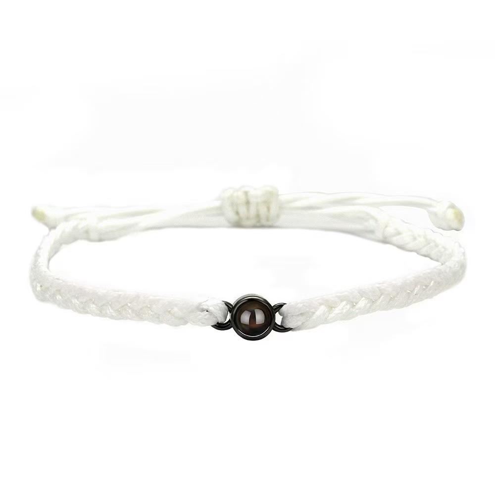 Couple Bracelet 100 Languages 'I Love You' Custom Photo Gift, Hot-Selling Woven Hand Rope