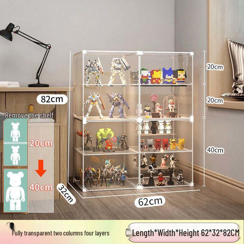 Transparent Lego Brick Display Cabinet: Dustproof Acrylic Storage for Figurines