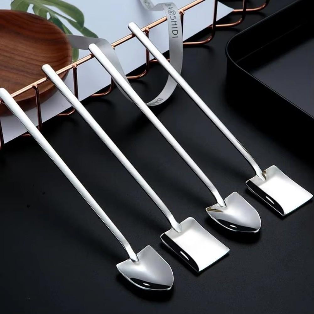 Portable Coffee Stirring Spoon Long Handle Net Red Dessert Spoon Spade Spoon Watermelon Spoon