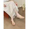Ernie is here! Retro suede round head slope heel flip-flops female summer toes with thick heel sandals