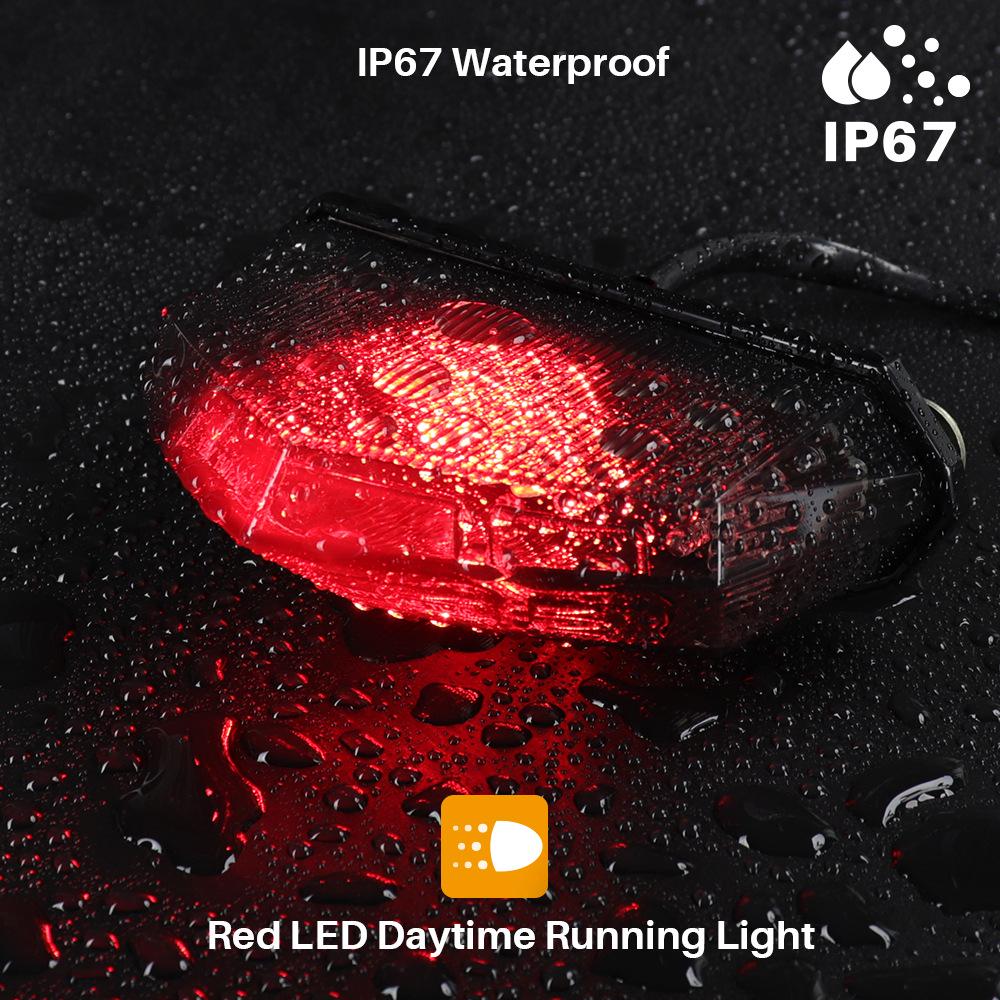 LED Rear Taillights with Turn Signals for Large-Displacement and Off-Road Motorcycles
