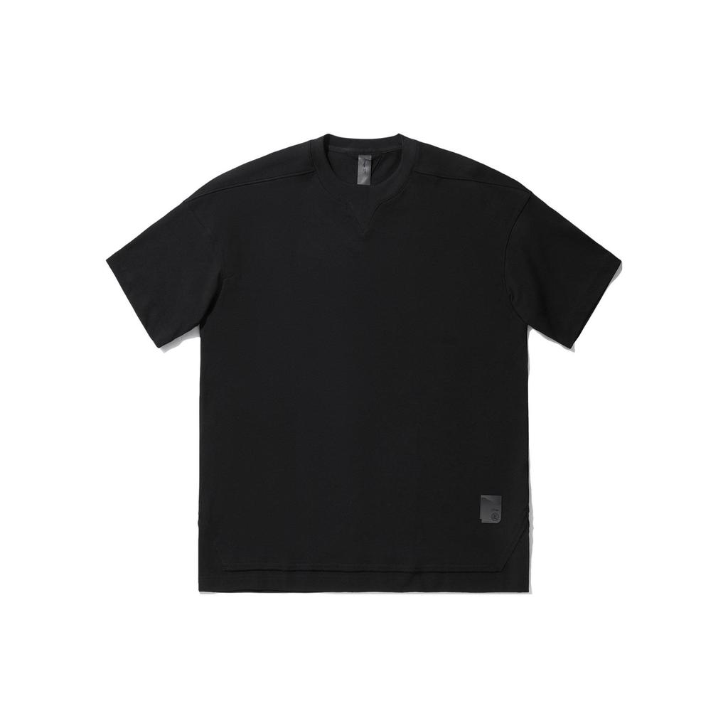 Li Ning X Jackie Chan Collaboration Kung Fu Series Loose Fit Crew Neck Pullover Short Sleeve T-Shirt Men T-Shirts Black AHSU187-1