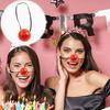 1 Set Red Nose Days 2024 LED Glowing Red Clown Nose Funny Clown Nose with Elastic Straps Cosplay Accessory Party Supplies