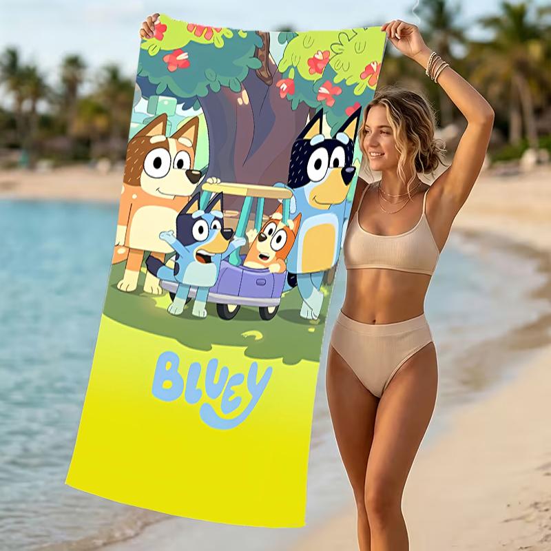 Beach Towel with Bluey Pattern - soft,absorbent,machine washable Lightweight&Modern,swimming,Travel Essentials