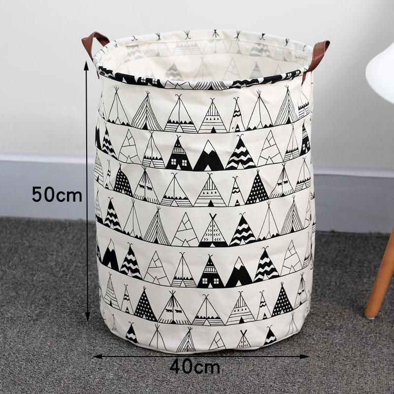 Cotton Linen Collapsible Laundry & Toy Basket
