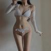 Women Sexy Jewelry Diamond Seductive Erotic Thong G-String Perspective Hollowed Out Embroidery Sexy Underwear
