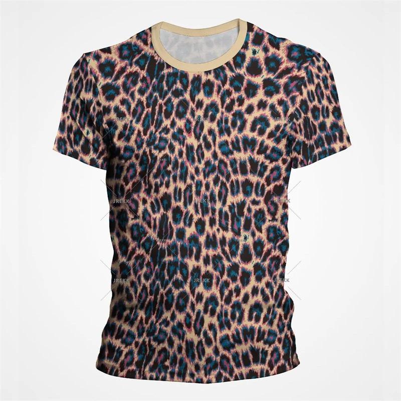 Leopard Print 3D Funny T Shirts for Men's And Women's Clothing Summer Short Sleeve T-Shirt Unisex Streetwear Oversize Tops Tees