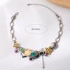 Punk Sweet Cool Wind Metal Heavy Industry Enamel Color Pentagram Multi-pendant Collarbone Chain Necklace