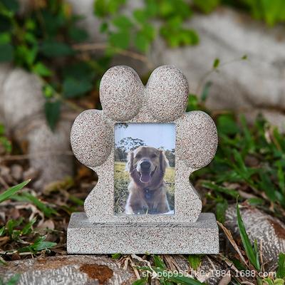Haustier-Gedenkgeschenke - Pfotenabdruck Hundegedenkgeschenke für den Verlust eines Hundes mit Bilderrahmen, Haustier-Grabsteine Grabmarkierungen mit Beileid