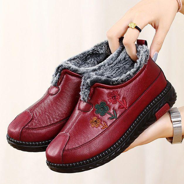 

2025 зима новые старые пекинские хлопковые туфли на толстой подошве и с утолщением, обувь для пожилых, теплые женские хлопковые туфли, одна педаль, обувь для мамы 41