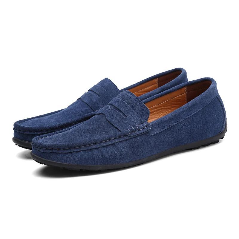 Fashion Genuine Leather Cow Suede Men Shoes Luxury Brand Casual Formal Mens Loafers Moccasins Footwear Black Male Driving Shoes Hombres