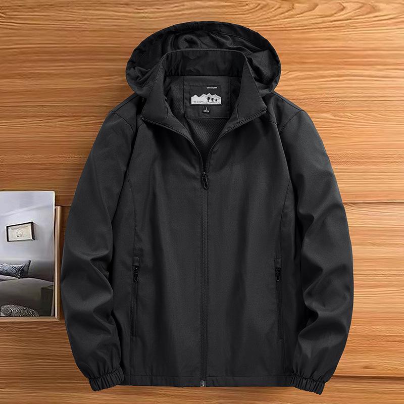 Jacket Spring Middle-aged Men's Versatile Casual Spring and Autumn Removable Hat Jacket