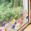 Glass Sticker Double Sided Visual Graphic Removable Waterproof Flower Wall Stickers Windows Walls Decoration