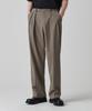 Reverse Two-Tuck Semi-Balloon Hidden Elastic Waist Slacks [Dusty Beige]