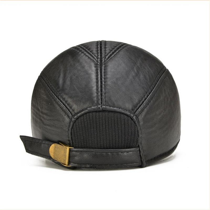 Leather Baseball Flaps Cap Hat Hats 