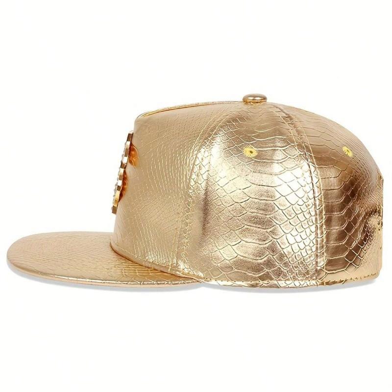 Unisex Personality A Letter Label Leather Hip-hop Hats Spring Autumn Outdoor Adjustable Casual Baseball Caps Sunscreen Hat