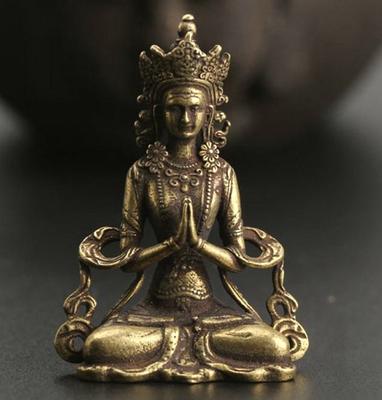 XITAO Skrivebordspendler Retro Messing Zen Buddhisme Buddha Ornament Dekorasjon Kobberstatue HJF0617