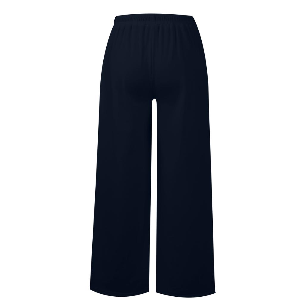 Women's Yoga Pants Comfortable Drawstring Pants Loose Straight Pants With Pockets Color Sweat Pants Wide Leg Running Exercise