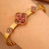 European and American high-end four-leaf clover diamond-encrusted titanium steel  women's light luxury versatile explosive  