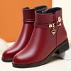 Women's Mid-Aged & Elderly Low Heel Soft Sole Cotton Shoes with Plus Velvet Warm Lining