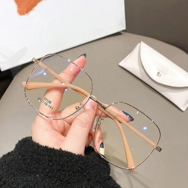 Anti-Blue Light Office Glasses Women Men Computer Glasses Gaming Transparent Eyewear Mental Frame Women Anti Blue Ray Eyeglasses