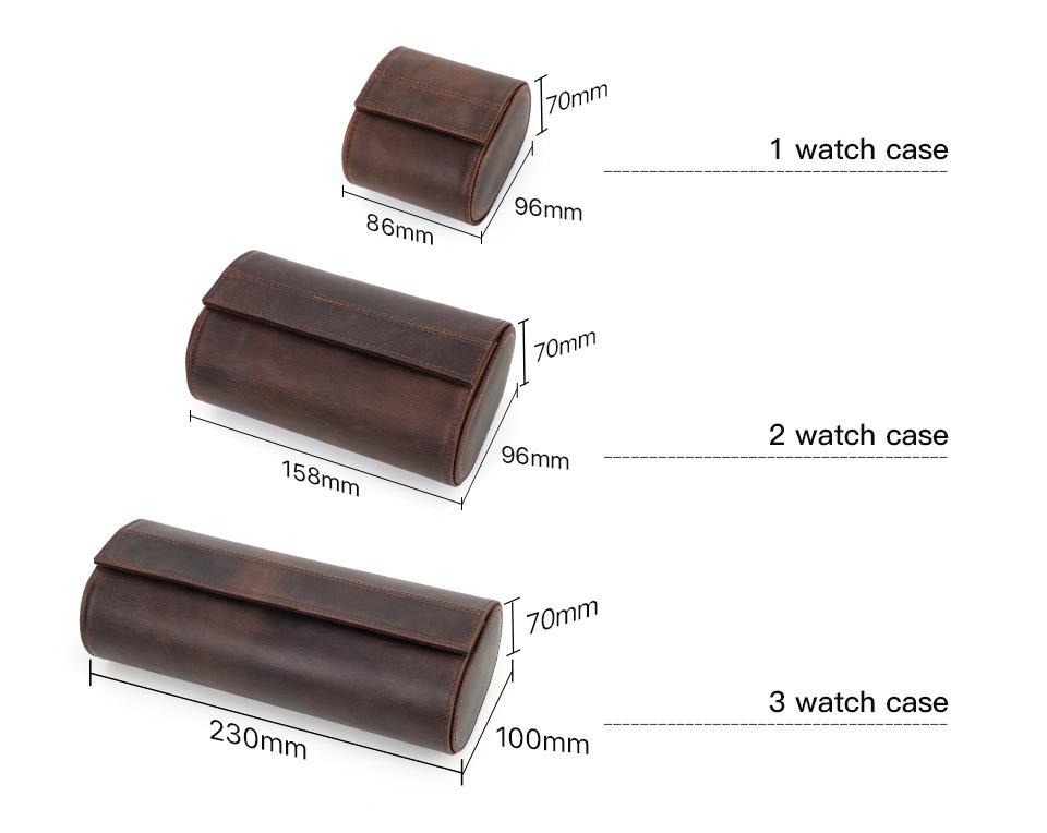 Retro Leather Travel Watch Box - Drop-Proof, Portable Storage for Mechanical Watches