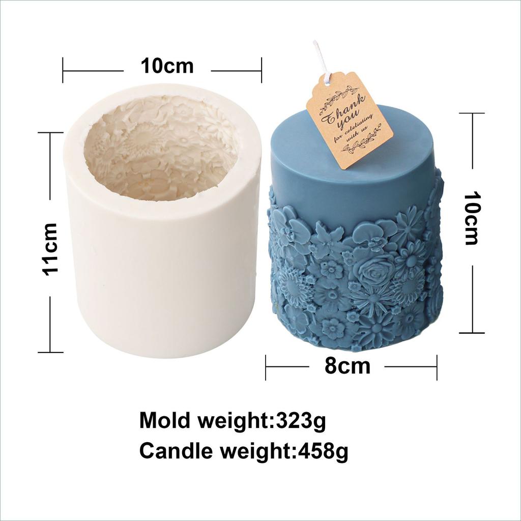 Lace Column Silicone Candle Mold for DIY Aromatherapy Candle Plaster Ornaments Soap Epoxy Resin Mould Handicrafts Making Tool