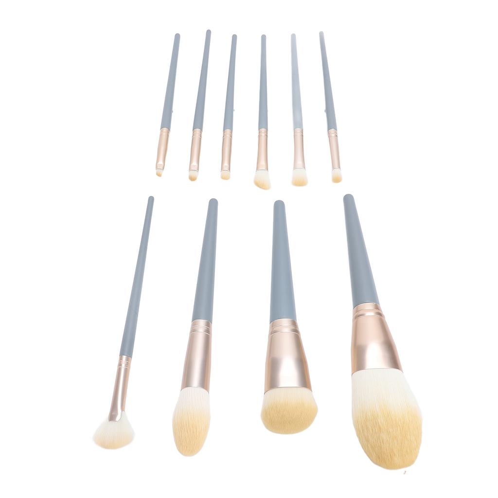 10pcs Makeup Brush Set Fibre   Loose Powder Brush Professional Cosmetic Brush Set for Face Eye