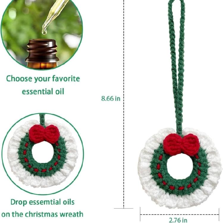 Hand Crocheted Wool Bag Charm Festival Wreath Design Soft Christmas Festival Decoration For Kids Backpacks Pendants