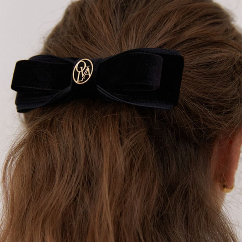 

OVLA брошь из двойной бархатной фирменной ленты HP028 black