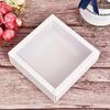 10pcs Square Kraft Paper Flip Box Transparent Frosted PVC Cover Carton Candy Desserts Cosmetic Soap Storage Packaging Boxes