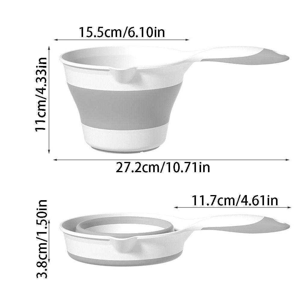 Long Handle Folding Water Scoop Suspensible Fruit Washing Scoop Convenient Water Dipper  Household