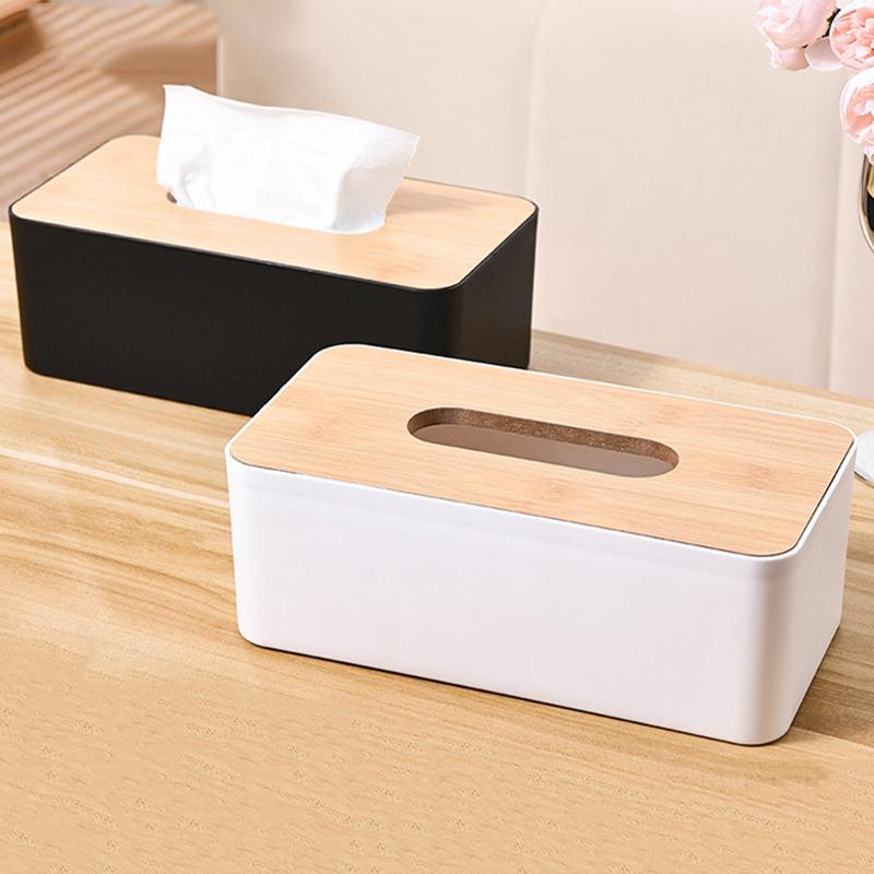 1 Stück Kunststoff Taschentuchbox Weiß Schwarz 2 Farben verfügbar Minimalistisch gestaltetes Taschentuchetui Papierbehälter Heimtischdekorationen ZYF