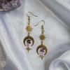 Bohemian Crystal Moon Earrings with Amethyst - Celestial Magic Christmas Gift