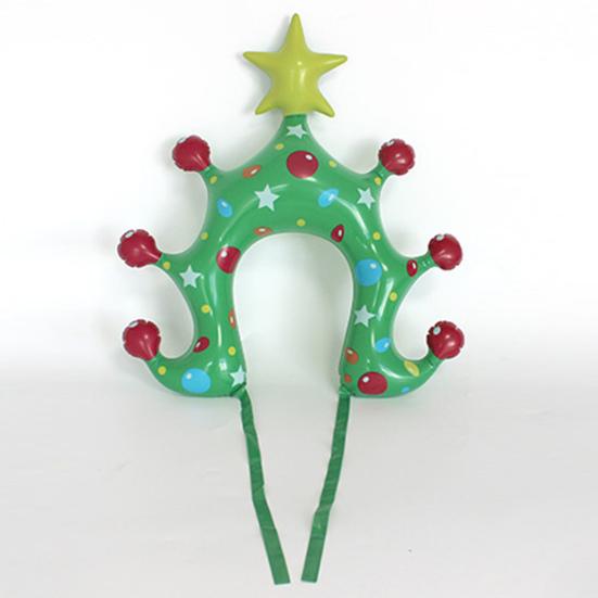 Christmas Party Inflatable Ring Toss Game Xmas Tree Shaped Headband Ring Toss Toy Holiday Party Favors for Adults And Kids