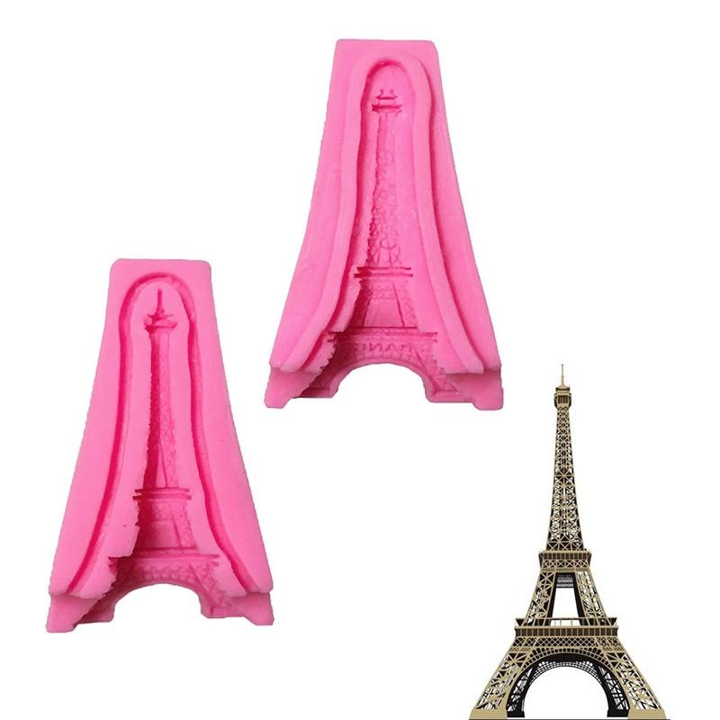 New 2pcs 3D Eiffel Tower Silicone Mold Fondant Molds for DIY Cake Decorating Tools Cake Moulds Soap Mold