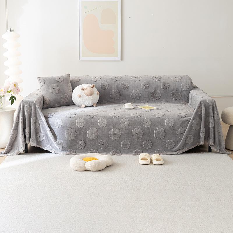 Anti-Scratching Sofa Cover Towel Cover All-Inclusive Universal Non-Slip Mat Cover Cloth Winter Plush Sofa Cover