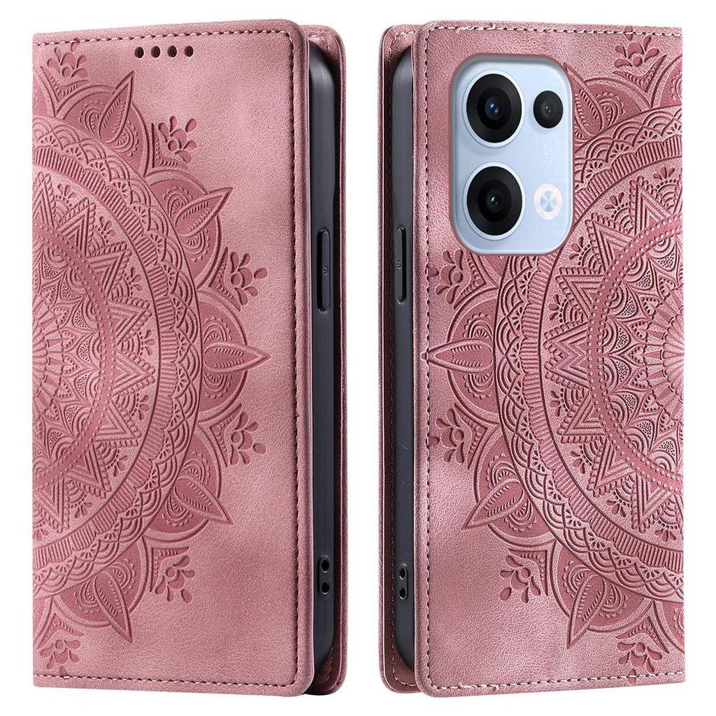 For OPPO Reno13 5G Mandala Embossed PU Leather Flip Wallet Case Magnetic Closure Cover