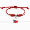 Red Bracelet Trendy With Timeless Gem European Country Flags Unisex Material Mixed