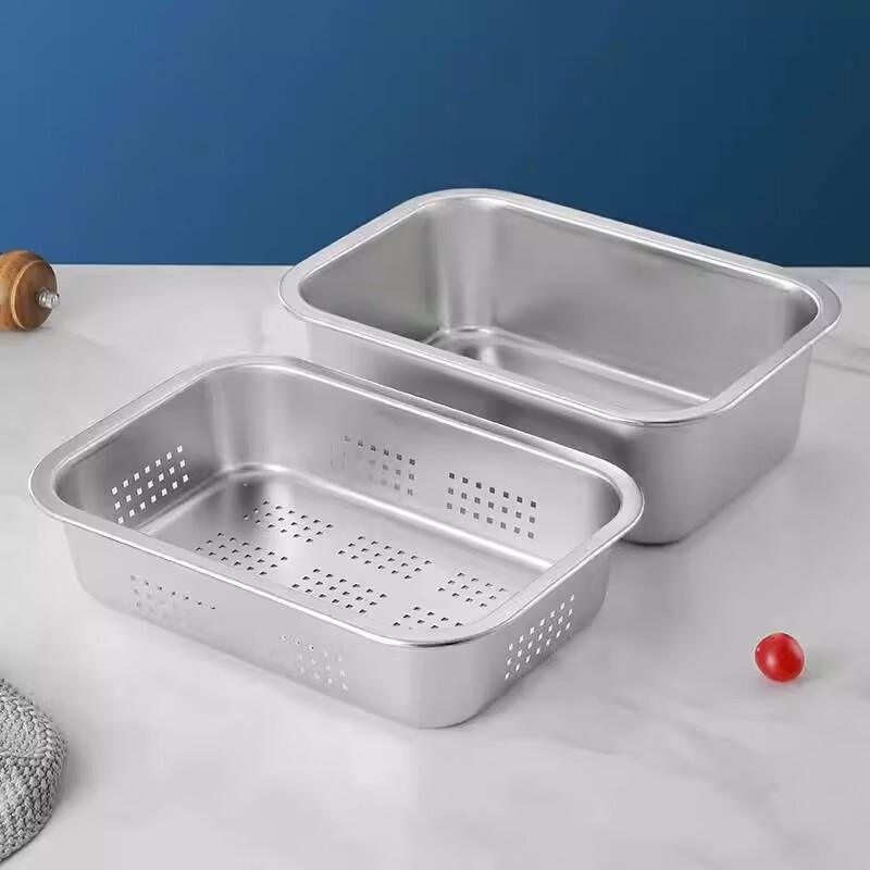 Xiyao 304 Edelstahl Perforiertes Abtropfschalen-Set